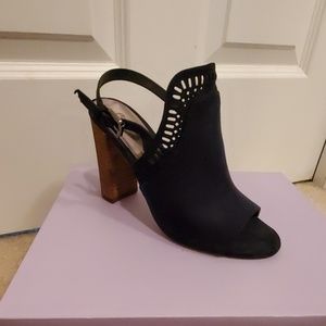 Carlos Santana Navy blue wedges